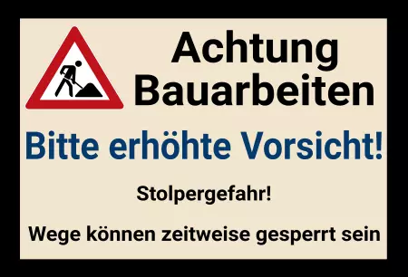 WarnschildWarnung - Zutritt verboten Achtung Bauarbeiten Bild