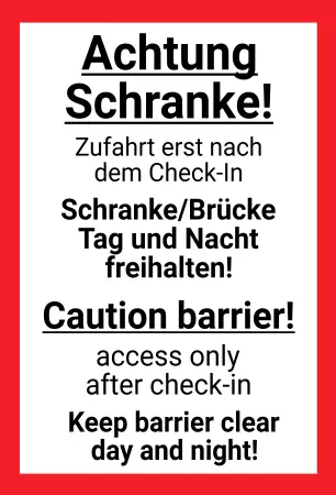 WarnschildWarnung - Zutritt verboten Achtung Schranke! Bild