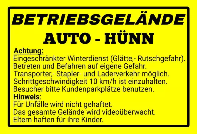 WarnschildWarnung - Zutritt verboten Betriebsgelände Bild