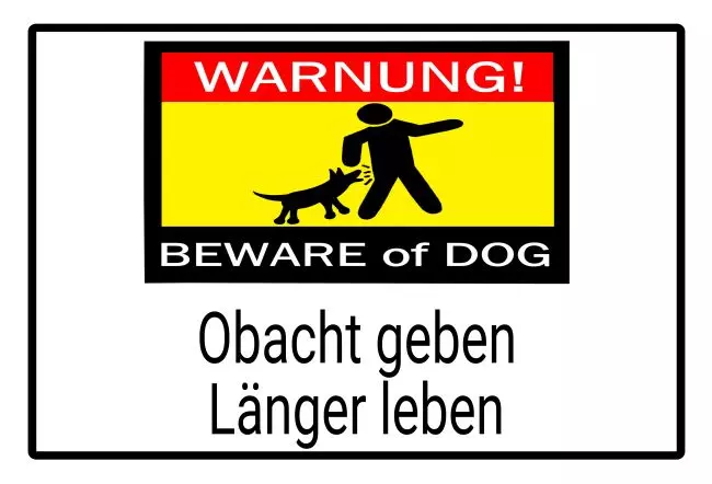 WarnschildWarnung - Zutritt verboten Beware of DOG Bild