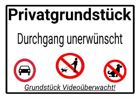 WarnschildWarnung - Zutritt verboten Durchgang unerwünscht Bild
