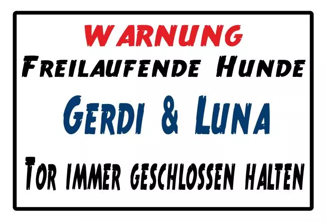 WarnschildWarnung - Zutritt verboten Freilaufende Hunde Bild