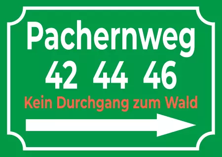 WarnschildWarnung - Zutritt verboten Kein Druchgang zum Pachernweg Bild