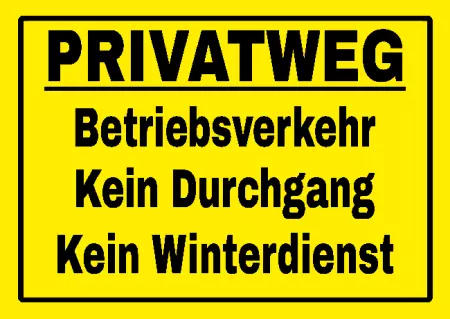 Warnschild Warnung - Zutritt verboten Kein Durchgang - Kein Winterdienst Bild