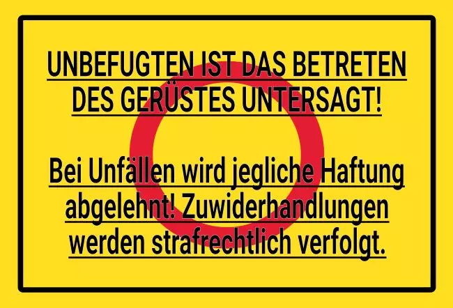 WarnschildWarnung - Zutritt verboten Keine Haftung Bild