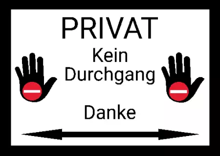 WarnschildWarnung - Zutritt verboten Privat - Kein Durchgang Bild