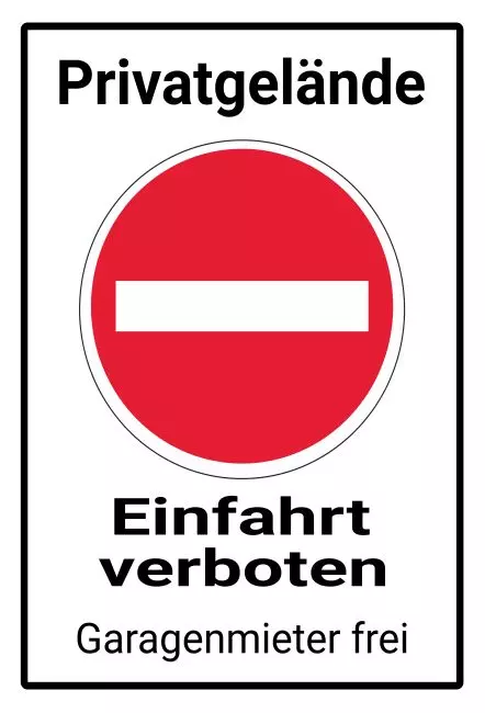 WarnschildWarnung - Zutritt verboten Privatgelände Bild