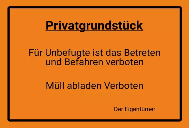 WarnschildWarnung - Zutritt verboten Privatgrundstück Bild
