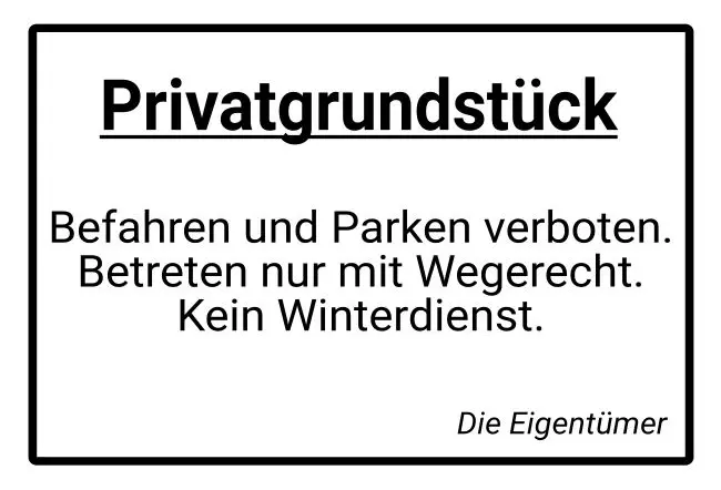 WarnschildWarnung - Zutritt verboten Privatgrundstück Bild