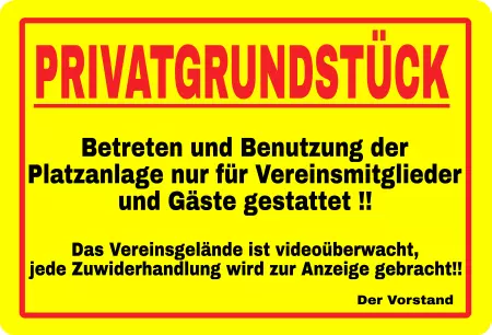 WarnschildWarnung - Zutritt verboten PRIVATGRUNDSTÜCK Bild