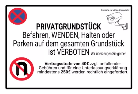 WarnschildWarnung - Zutritt verboten Privatgrundstück Bild