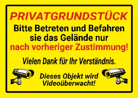 Warnschild Warnung - Zutritt verboten PRIVATGRUNDSTÜCK Bild