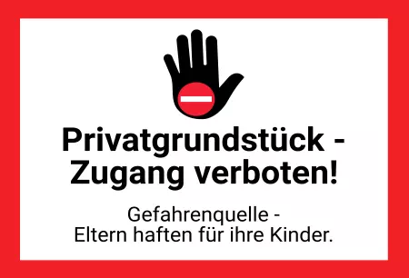 Warnschild Warnung - Zutritt verboten Privatgrundstück - Zugang verboten! Bild