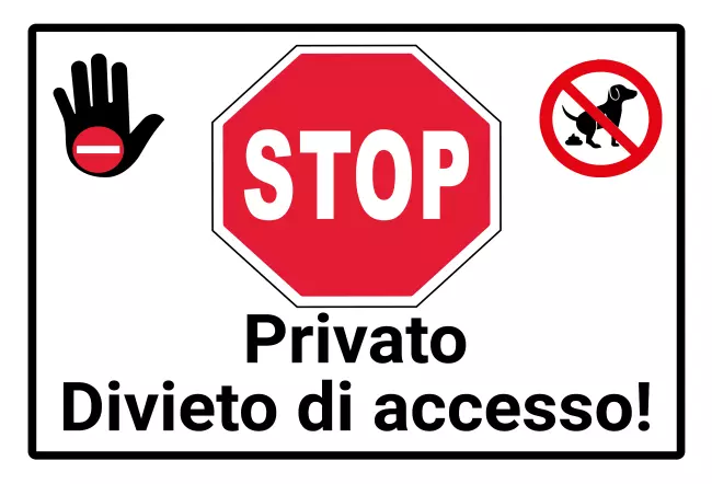 WarnschildWarnung - Zutritt verboten Privato STOP Bild