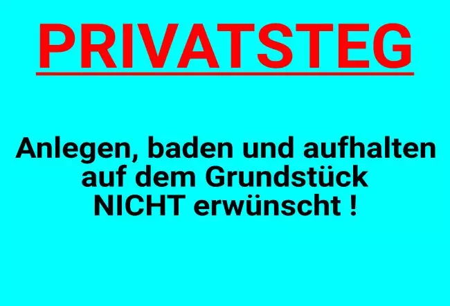 WarnschildWarnung - Zutritt verboten Privatsteg Bild