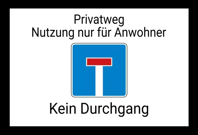 WarnschildWarnung - Zutritt verboten Privatweg Bild