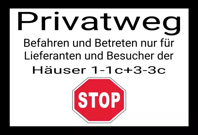WarnschildWarnung - Zutritt verboten Privatweg Bild