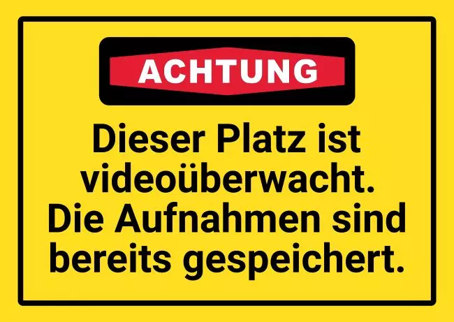 WarnschildWarnung - Zutritt verboten Videoüberwachung Bild