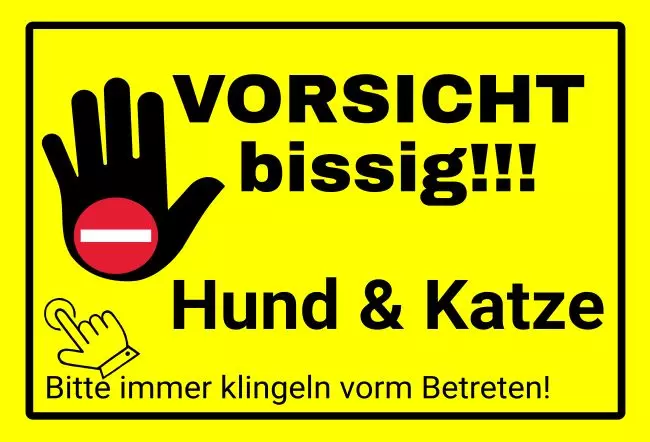 WarnschildWarnung - Zutritt verboten Vorsicht bissig Bild