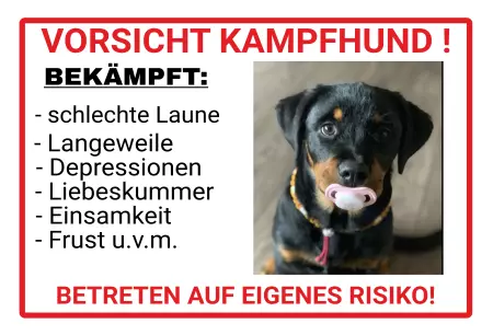 WarnschildWarnung - Zutritt verboten VORSICHT KAMPFHUND Bild
