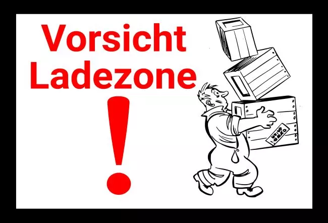 WarnschildWarnung - Zutritt verboten Vorsicht Ladezone Bild